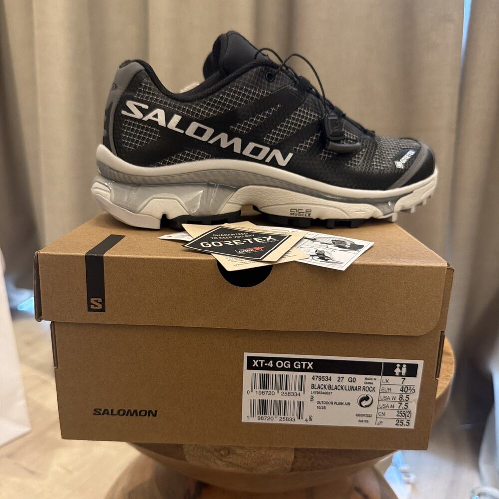 Size 7.5 - Salomon XT-4 OG Gore-Tex Black Lunar Rock - New